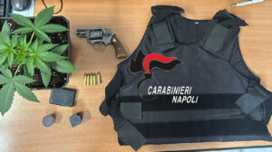 San Vitaliano: pistola, giubbotto antiproiettile e una piantina di cannabis. 47enne arrestato dai Carabinieri di Castelcisterna