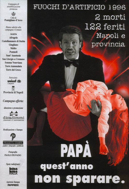 “Papà quest’anno non sparare”: la campagna contro i fuochi di fine anno ideata da Piero Iaccarino nel 1994
