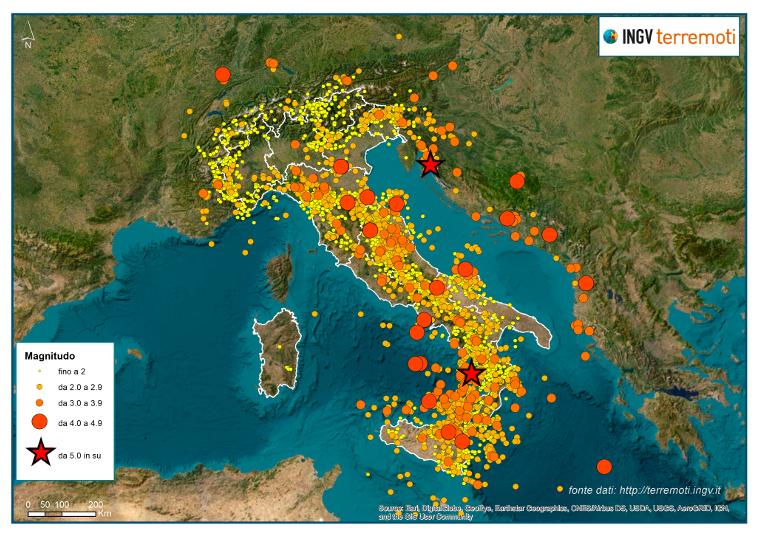 Terremoti: nel 2023 registrati oltre 16.000 eventi sismici in Italia